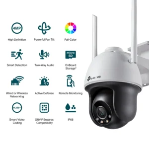 TP-Link VIGI C540-W 4MP Outdoor Full-Colour Wi-Fi Pan Tilt Network Camera
