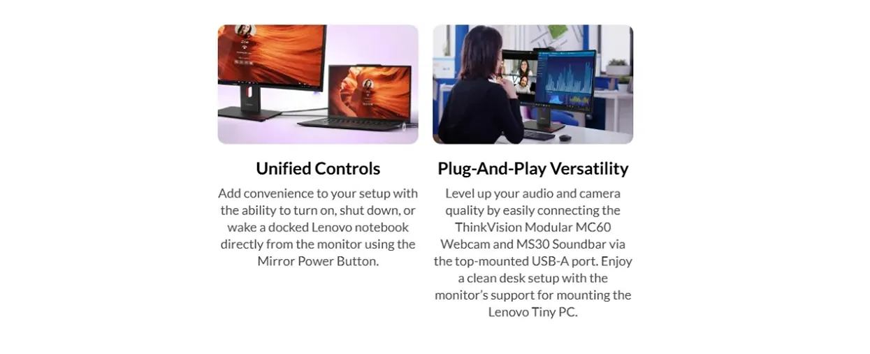 Lenovo ThinkVision T34WD-40 34" 120Hz WQHD VA Curved Business Monitor - 64AEGAR1AU