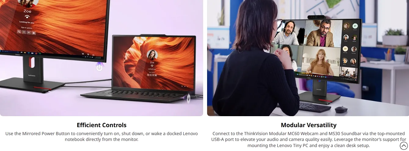 Lenovo Thinkvision T27UD-40 27" 4K UHD 100W USB-C IPS Monitor - 64AFGAR2AU
