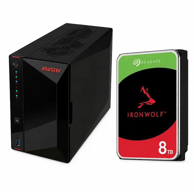 (Bundle) Asustor 2-BAY NAS + 1 X Seagate 8TB - AS5402T-8TB