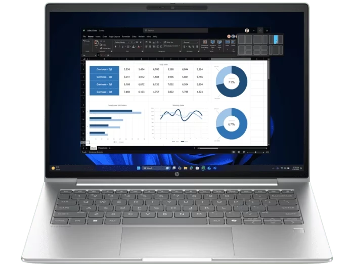 HP ProBook 4 G1i 14 inch Laptop AI PC Silver - BP9C1PT