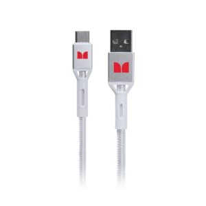 Monster 1.2M USB-C to USB-A Braided Cable White-MT-1.2MCTOABW