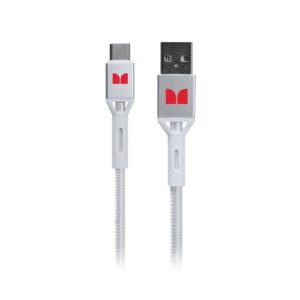 Monster 2m USB-C to USB-A Braided Cable White-MT-2MCTOABW