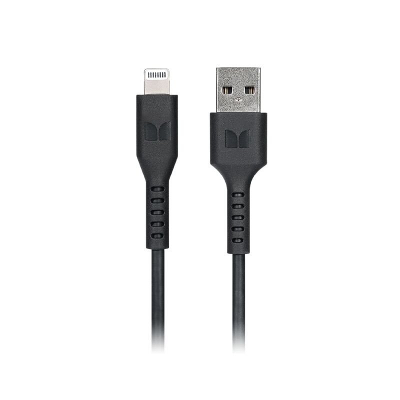 Monster Lightning to USB-A Thermo Plastic Elastometer 2m Cable Black-MT-2MLTOATB
