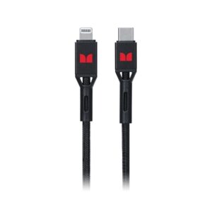 Monster 2m Lightning to USB-C Braided Cable - Black-MT-2MLTOCBB
