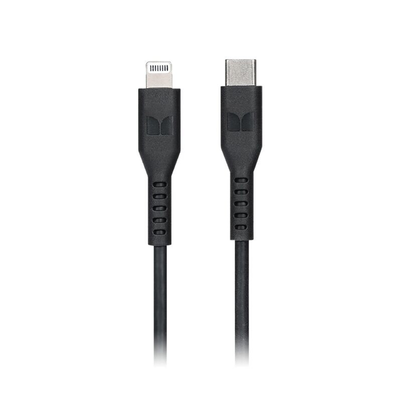 Monster 2m Lightning to USB-C TPE Cable - Black-MT-2MLTOCTB