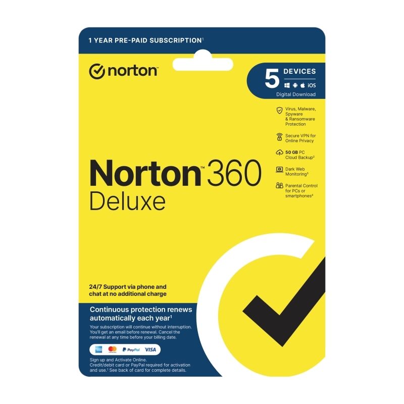 Norton 360 Deluxe 1 User 5Device 1 Year Subscription-21441469