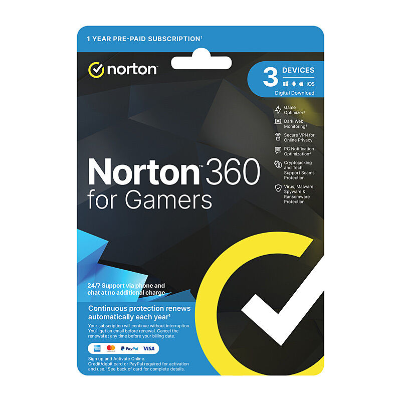 Norton 360 Gamer 1 User 3 Device 1 Year Subscription-21441493