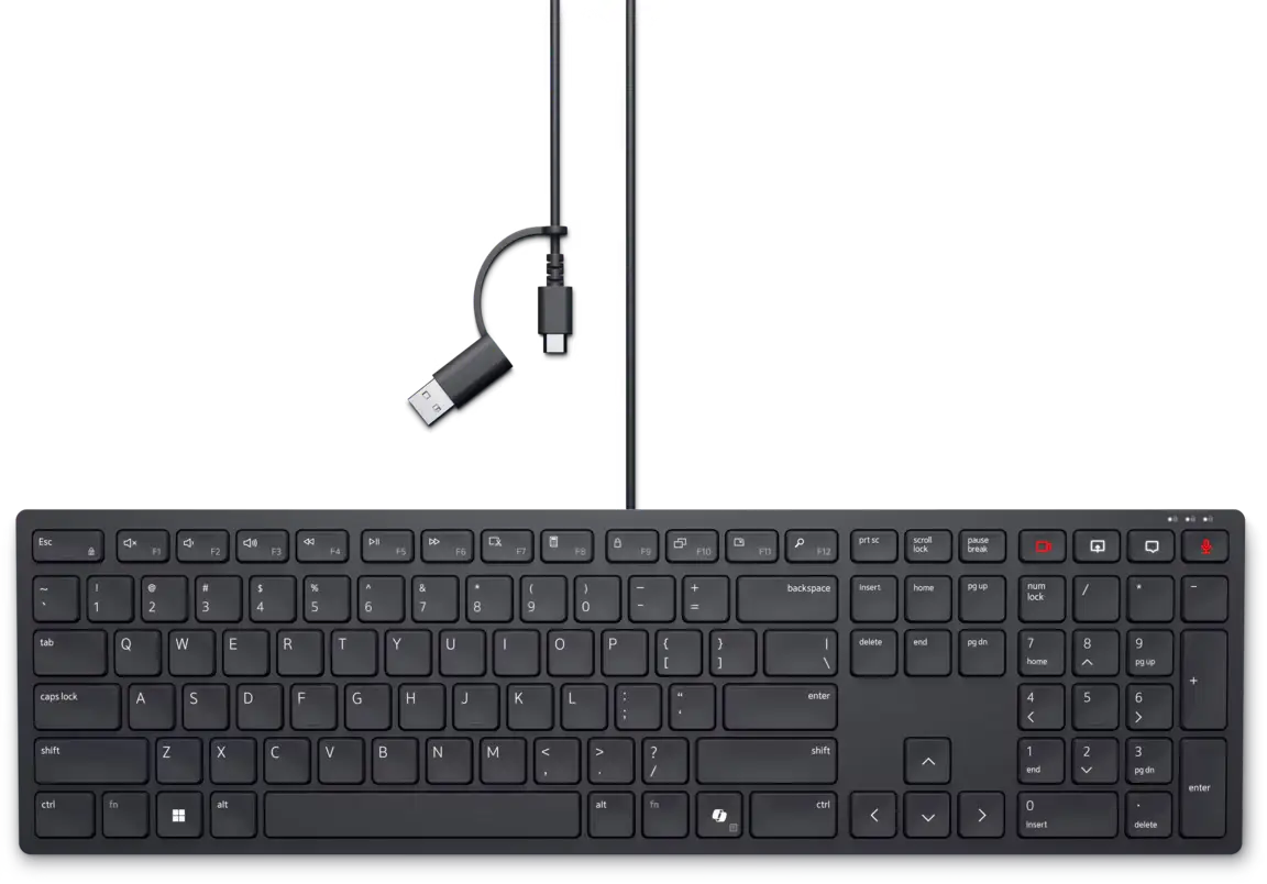 Dell Pro Silent Wired Collaboration Keyboard - KB525C - 580-BBZR