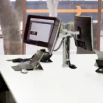 Atdec AFS-AT-DC-B Dual Swing Monitor Arms on Post Black