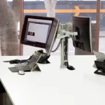 Atdec AFS-AT-DC-SW Dual Swing Monitor Arms on Post White - Image 3