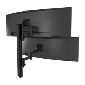 Atdec AWMS-2-46H75 Dual HD Swing Arms on Tall Post Grommet Clamp Black