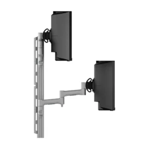 Atdec AWMS-2-46H75 Dual HD Swing Arms on Tall Post Grommet Clamp Silver