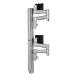Atdec AWMS-2-46H75 Dual HD Swing Arms on Tall Post Grommet Clamp Silver