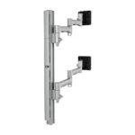 Atdec AWMS-2-46H75 Dual HD Swing Arms on Tall Post Grommet Clamp Silver