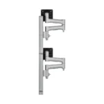Atdec AWMS-2-46H75 Dual HD Swing Arms on Tall Post Grommet Clamp Silver