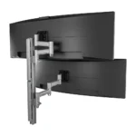 Atdec AWMS-2-46H75 Dual HD Swing Arms on Tall Post HD F-Clamp Silver