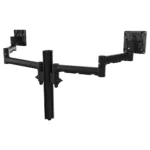 Atdec Dual Extended-Reach Arms on Post Grommet Clamp Black-AWMS-2-5940-G-B