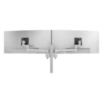 Atdec Dual Extended-Reach Arms on Post Grommet Clamp Silver-AWMS-2-5940-G-S