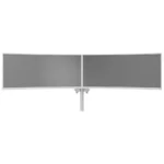 Atdec Dual Extended-Reach Arms on Post Grommet Clamp Silver-AWMS-2-5940-G-S