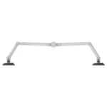 Atdec Dual Extended-Reach Arms on Post Grommet Clamp Silver-AWMS-2-5940-G-S
