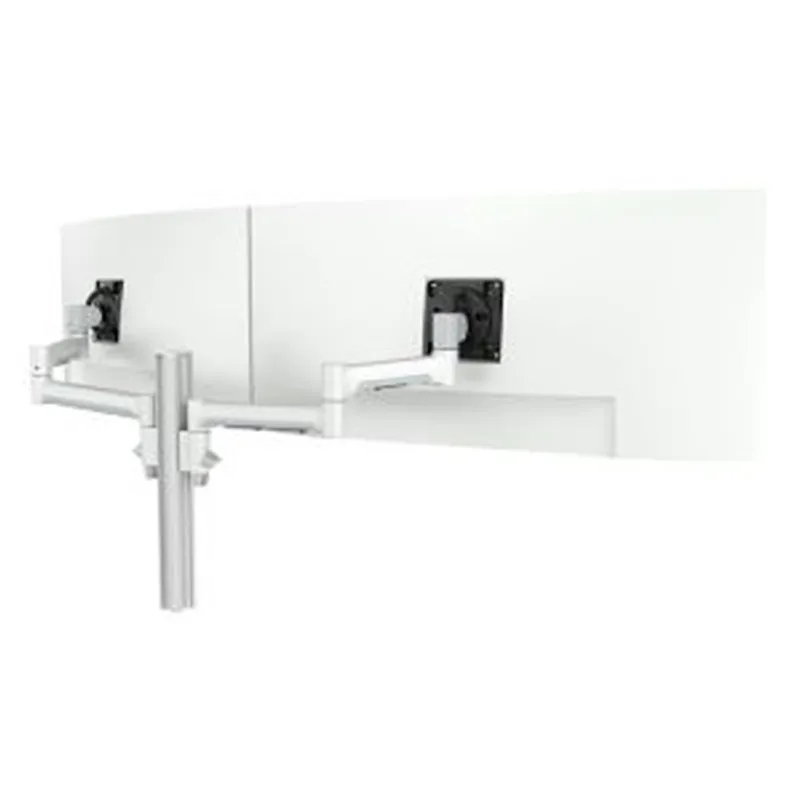 Atdec Dual Extended-Reach Arms on Post Heavy-Duty F-Clamp Silver-AWMS-2-5940-H-S