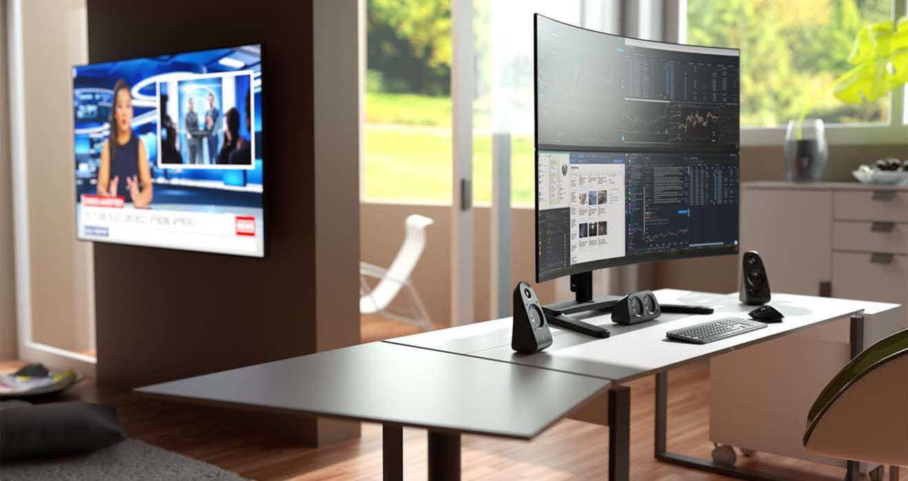 Atdec Freestanding Dual Monitor Mount Black-AWMS-2-BT75-FS-B…