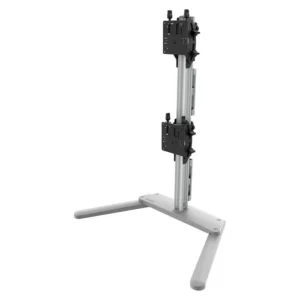 Atdec Freestanding Heavy Duty Dual Vertical Monitor Mount Silver-AWMS-2-BT75-FS-S