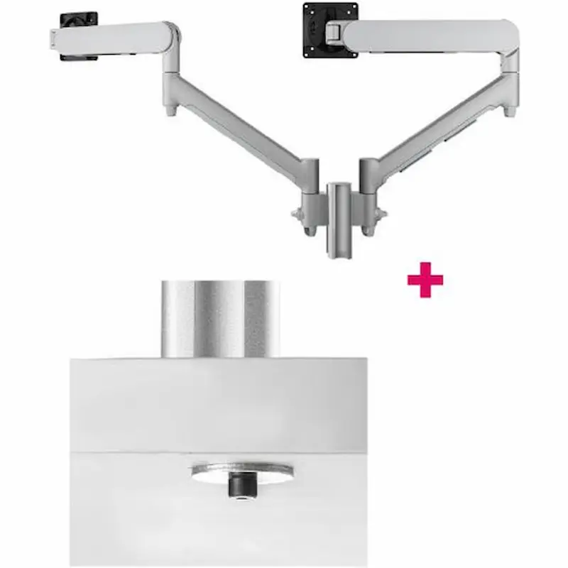 AWMS-2-D13-B-S Atdec Modular Dual Dynamic Monitor Arm Silver B-AWMS-2-D13-B-S