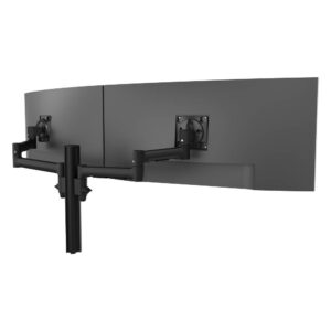 Atdec Dual Extended-Reach Arms on Post C-Clamp Black-AWMS-2-5940-C-B…