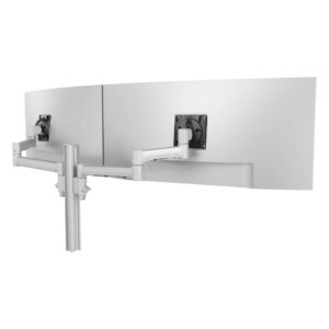 Atdec Dual Extended-Reach Arms on Post C-Clamp Silver-AWMS-2-5940-C-…