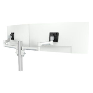 Atdec Dual Extended-Reach Arms on Post C-Clamp White-AWMS-2-5940-C-W…