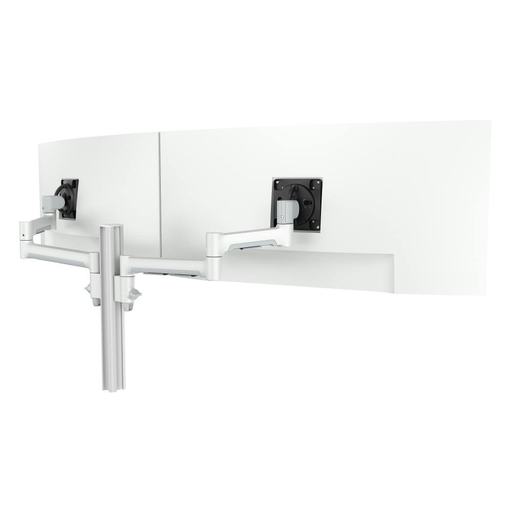 Atdec Dual Extended-Reach Arms on Post C-Clamp White-AWMS-2-5940-C-W…