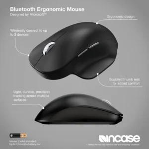 Incase Designed by Microsoft Wireless Ergonomic Mouse Black-222-00012
