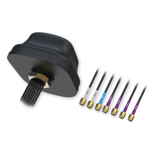 Teltonika 5G Combo MIMO Mobile/GNSS/WiFi Roof SMA Antenna-PR1KC640…